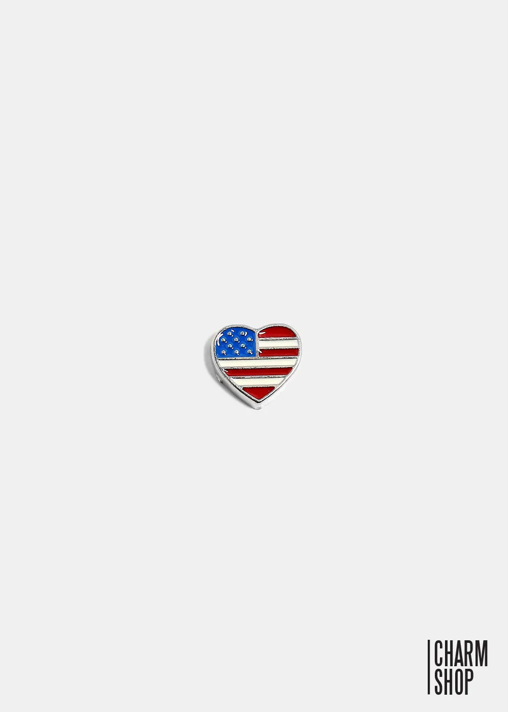 Heart American Flag Locket Charm