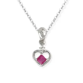 Heart Shaped Ruby & Diamond Necklace