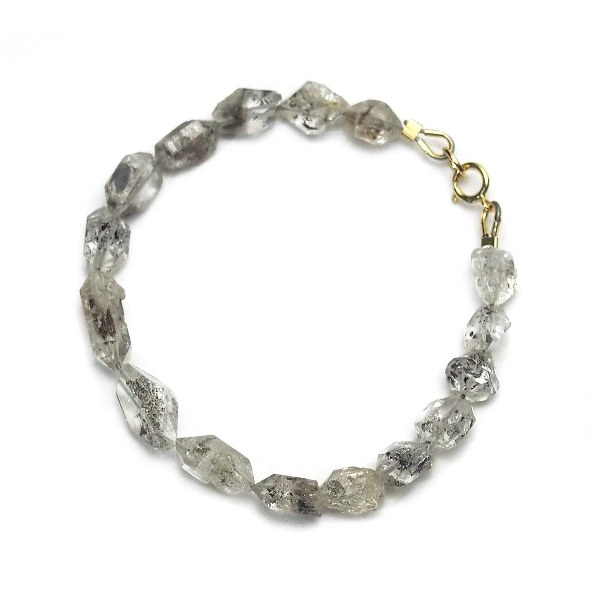 Herkimer Diamond Bracelet with Gold Filled Spring Clasp