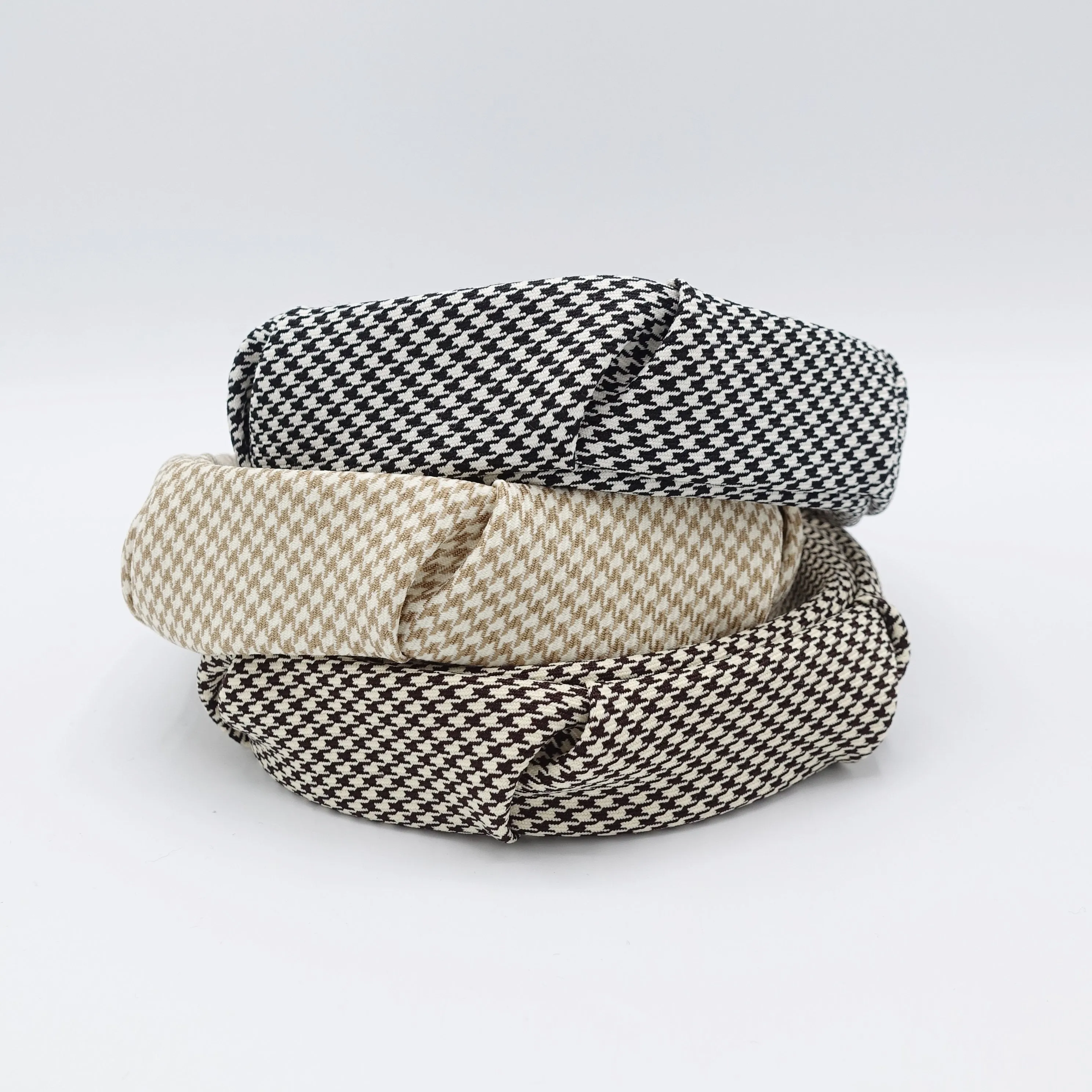 houndstooth headband, pleated headband, stylish headband for women