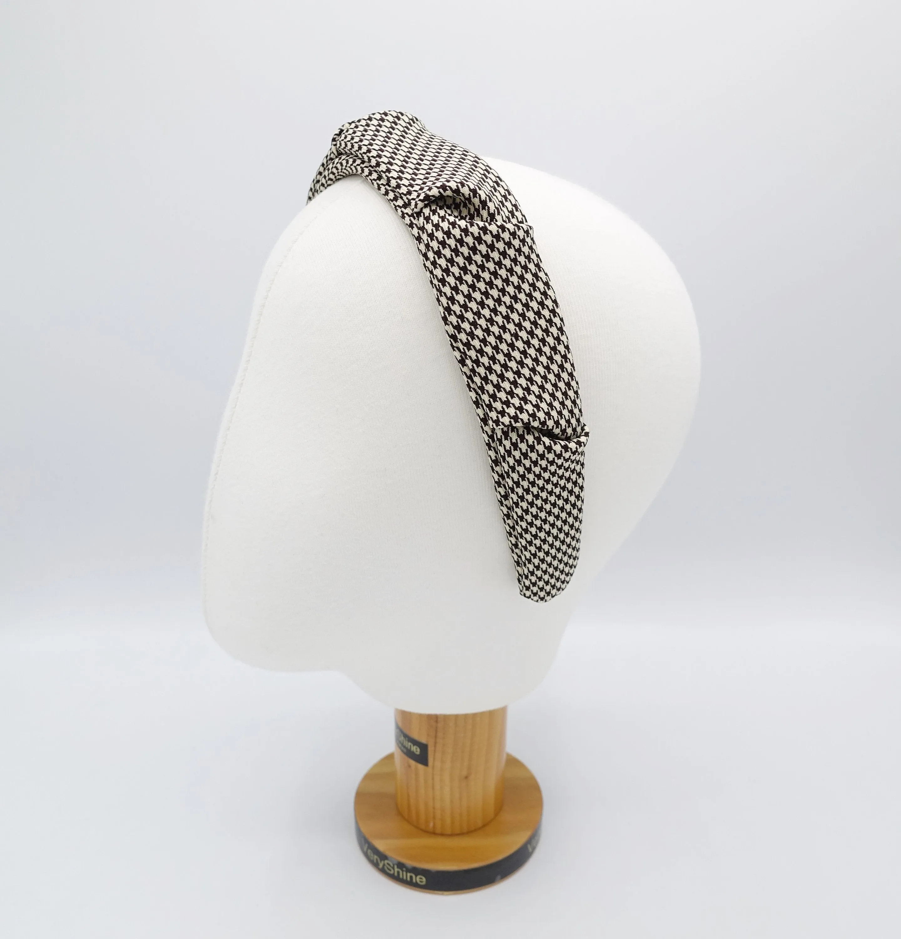 houndstooth headband, pleated headband, stylish headband for women