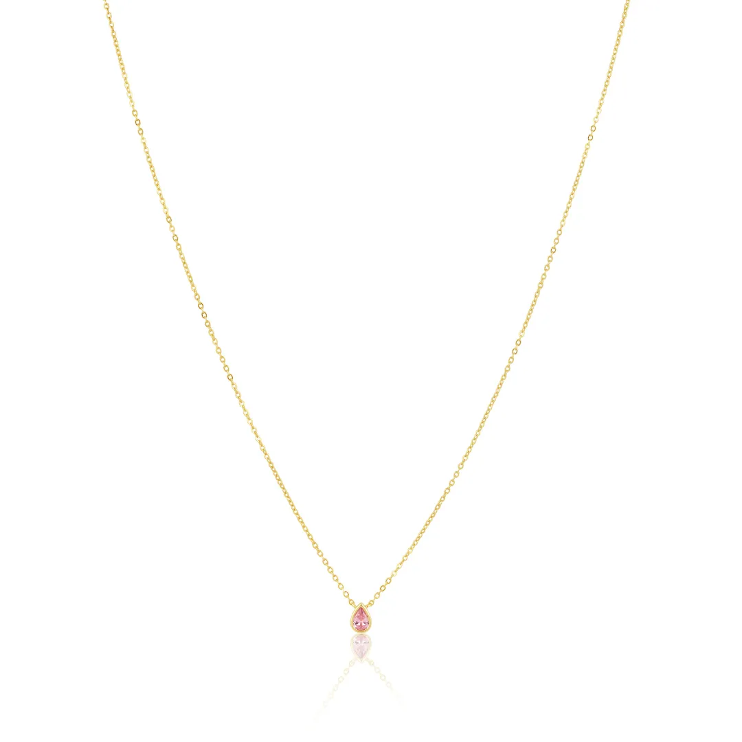 Ines Raindrop Necklace Pink