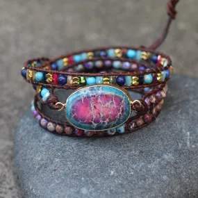 Intense Emperor Jasper Wrap Bracelet