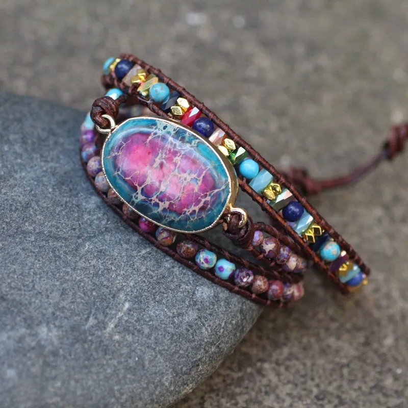 Intense Emperor Jasper Wrap Bracelet