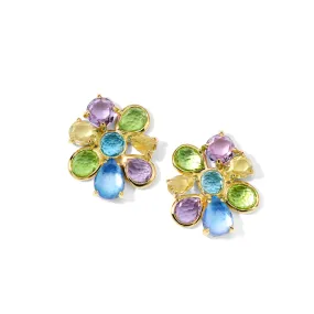 IPPOLITA Rock Candy Yellow Gold Small 8-Stone Cluster Earrings in Alpine Colors