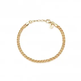 Isla Double Rope 18ct Gold Plated Bracelet SBR01_GP