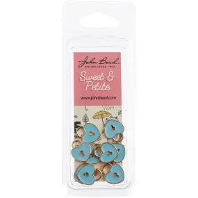 John Bead Sweet & Petite Charms - Heart Locket Light Blue, 11x13mm 10 pack*