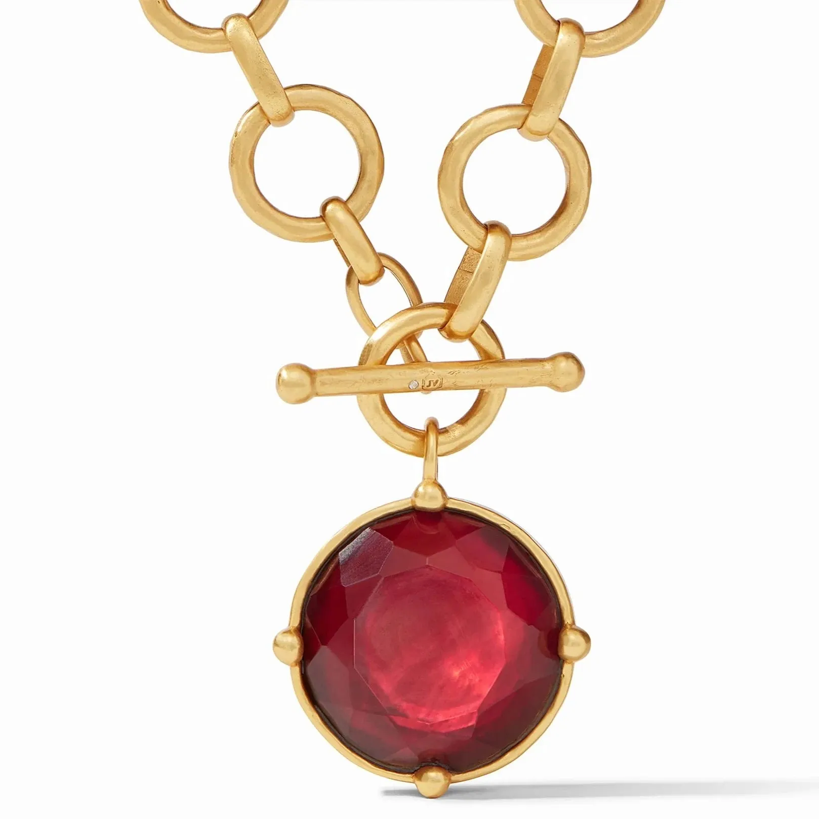 Julie Vos Honeybee Statement Necklace, Iridescent Ruby Red