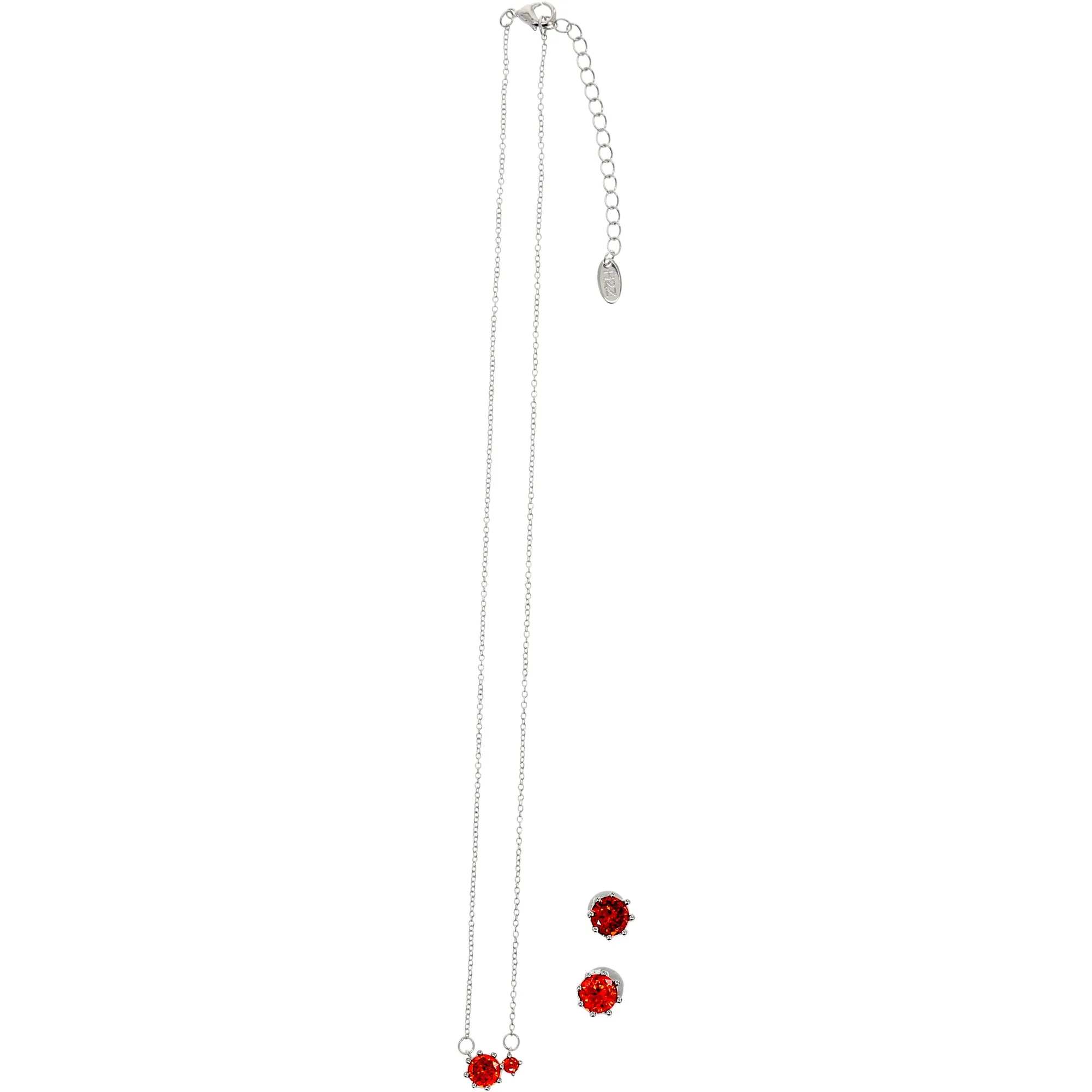 July Ruby 16.5"-18.5" Birthstone Jewelry Gift Set