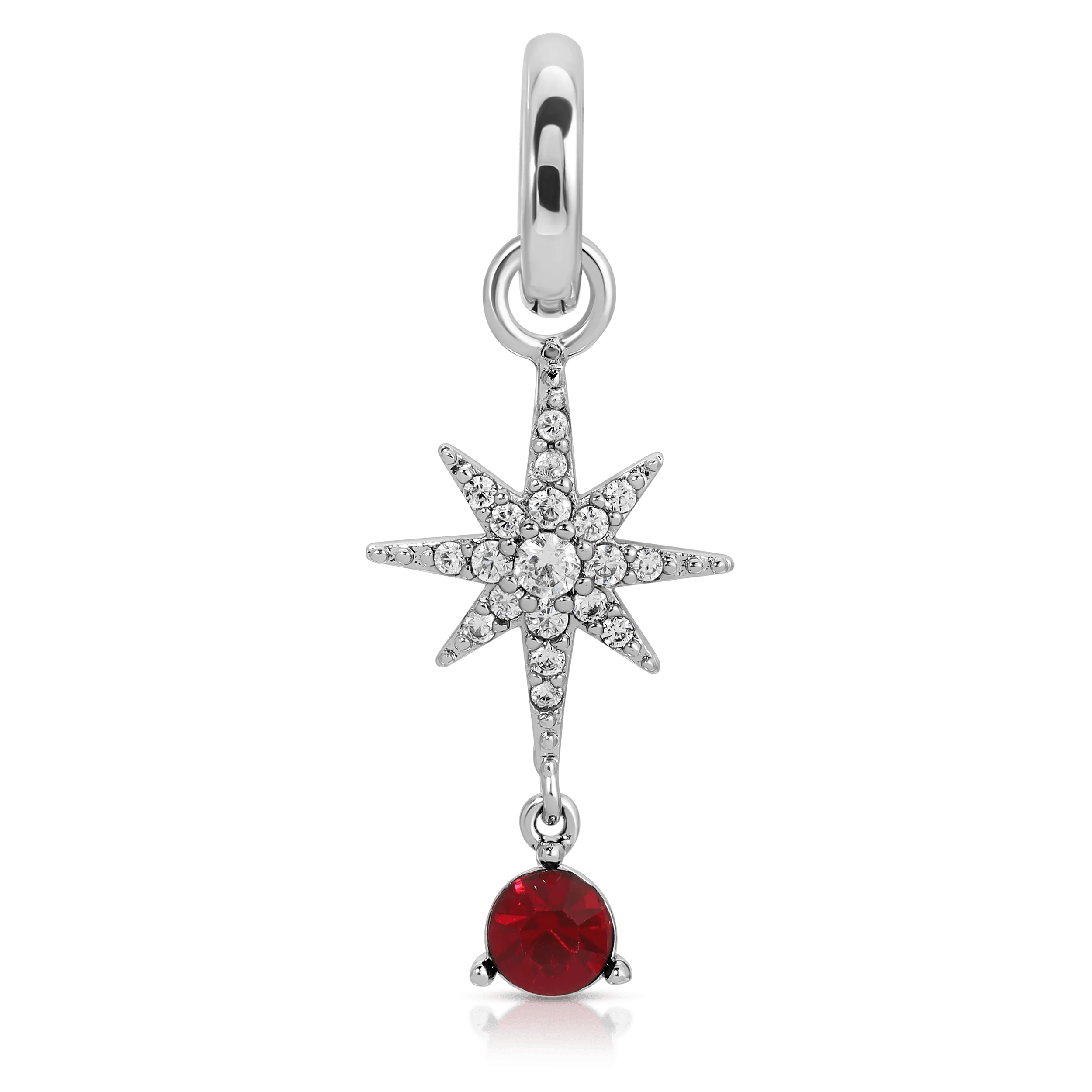 July Ruby Birthstone Charm - Star