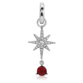 July Ruby Birthstone Charm - Star