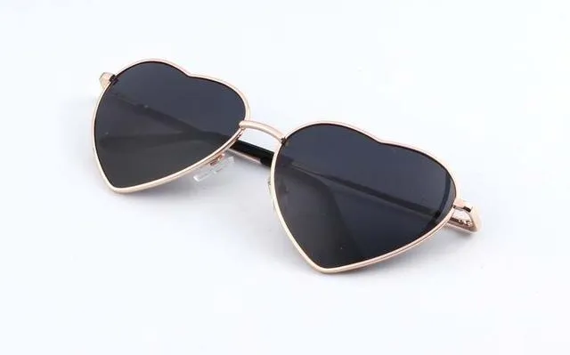 KEHU Heart Shaped Sunglasses Women Metal Frame Reflective Lens Sun protection Sunglasses Men Mirror De Sol Fashion k9073