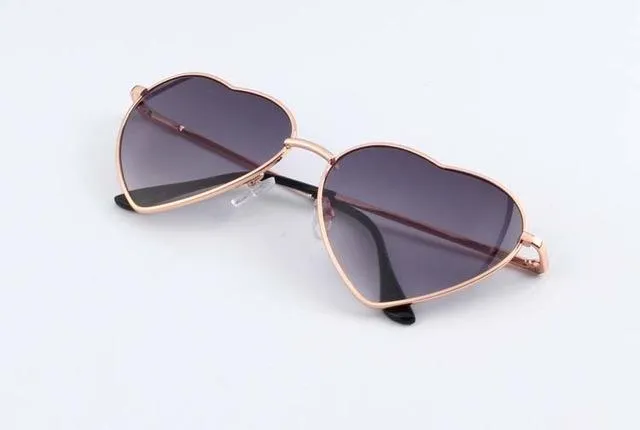 KEHU Heart Shaped Sunglasses Women Metal Frame Reflective Lens Sun protection Sunglasses Men Mirror De Sol Fashion k9073