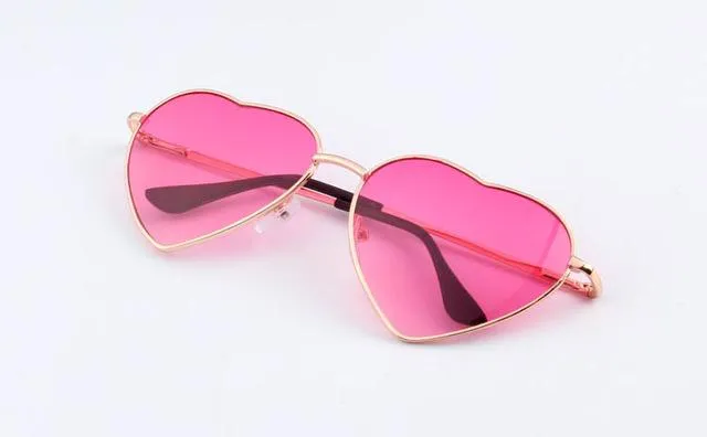 KEHU Heart Shaped Sunglasses Women Metal Frame Reflective Lens Sun protection Sunglasses Men Mirror De Sol Fashion k9073