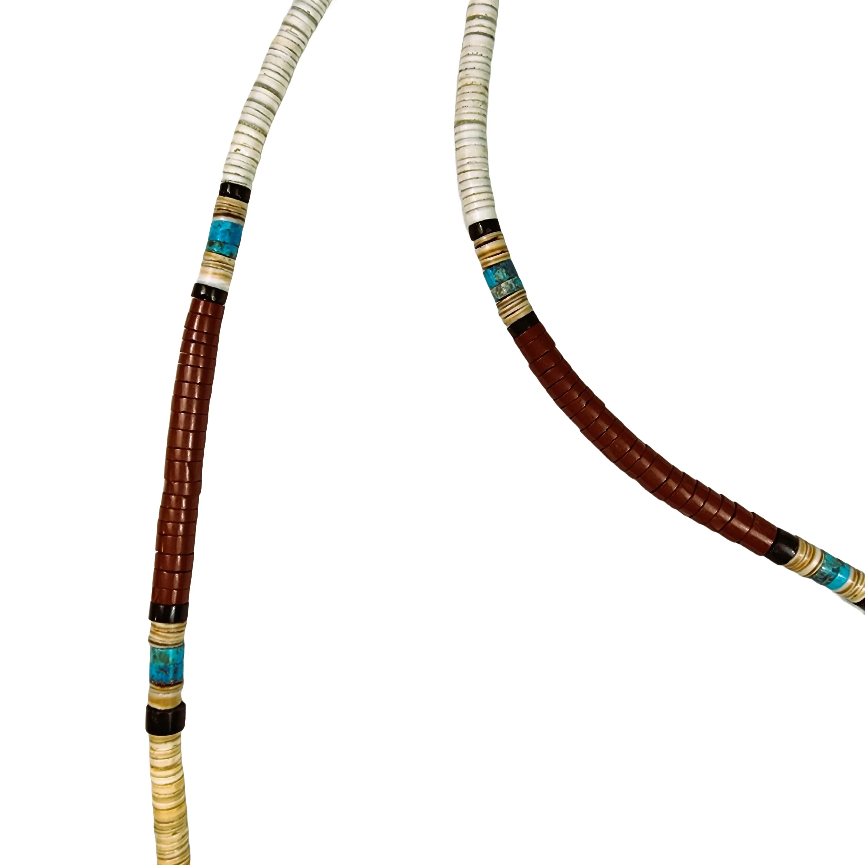 Kewa Pueblo Hand-rolled Necklace - 24" Long