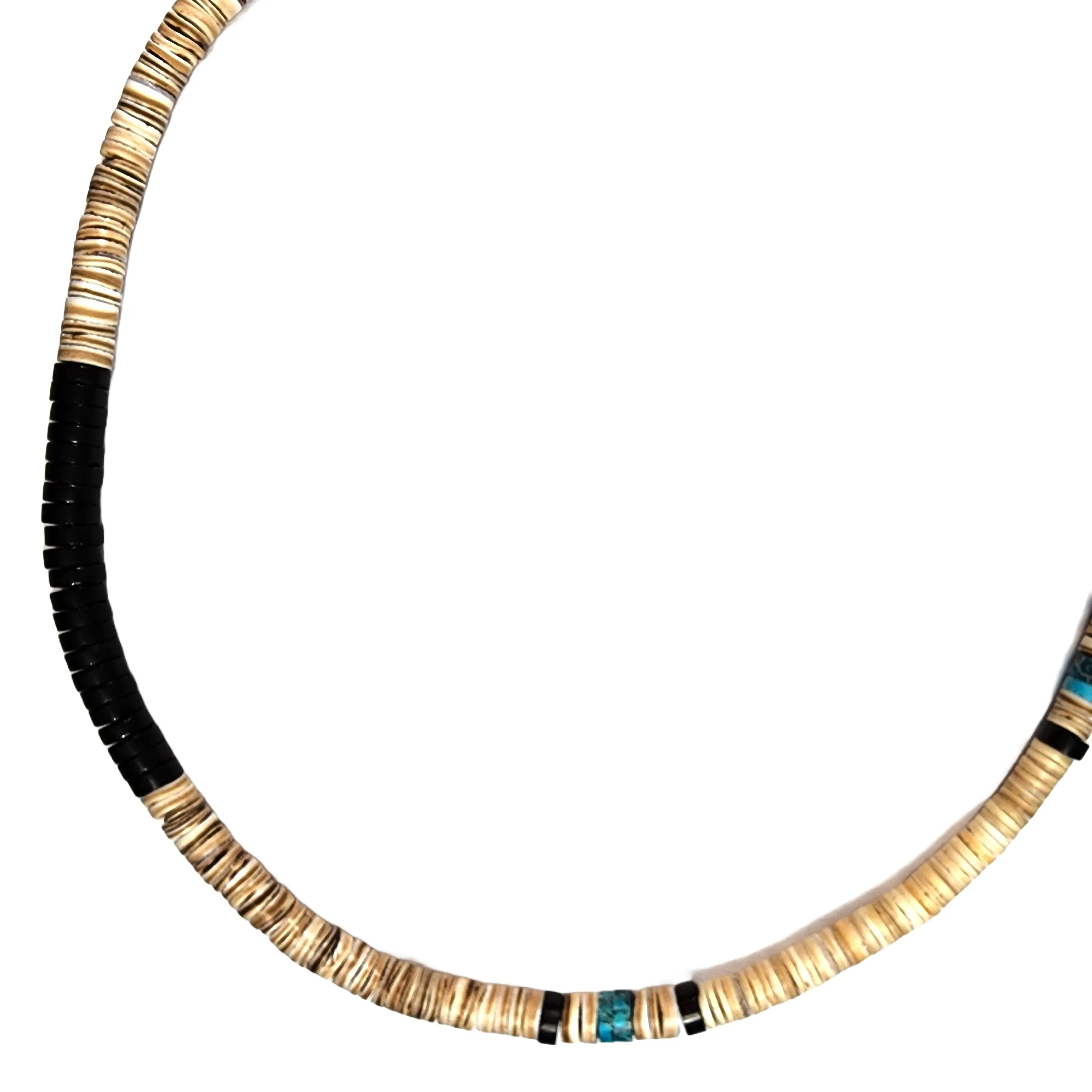 Kewa Pueblo Hand-rolled Necklace - 24" Long