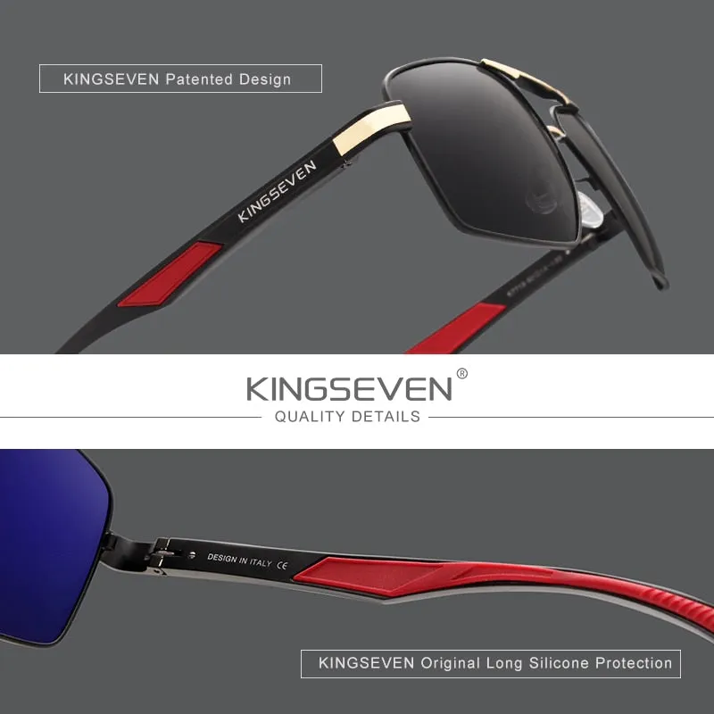 KINGSEVEN  Vintage Style Men's Polarized Aluminum Sunglasses with Modern Flair