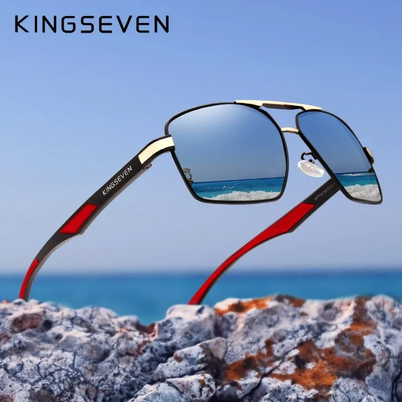 KINGSEVEN  Vintage Style Men's Polarized Aluminum Sunglasses with Modern Flair