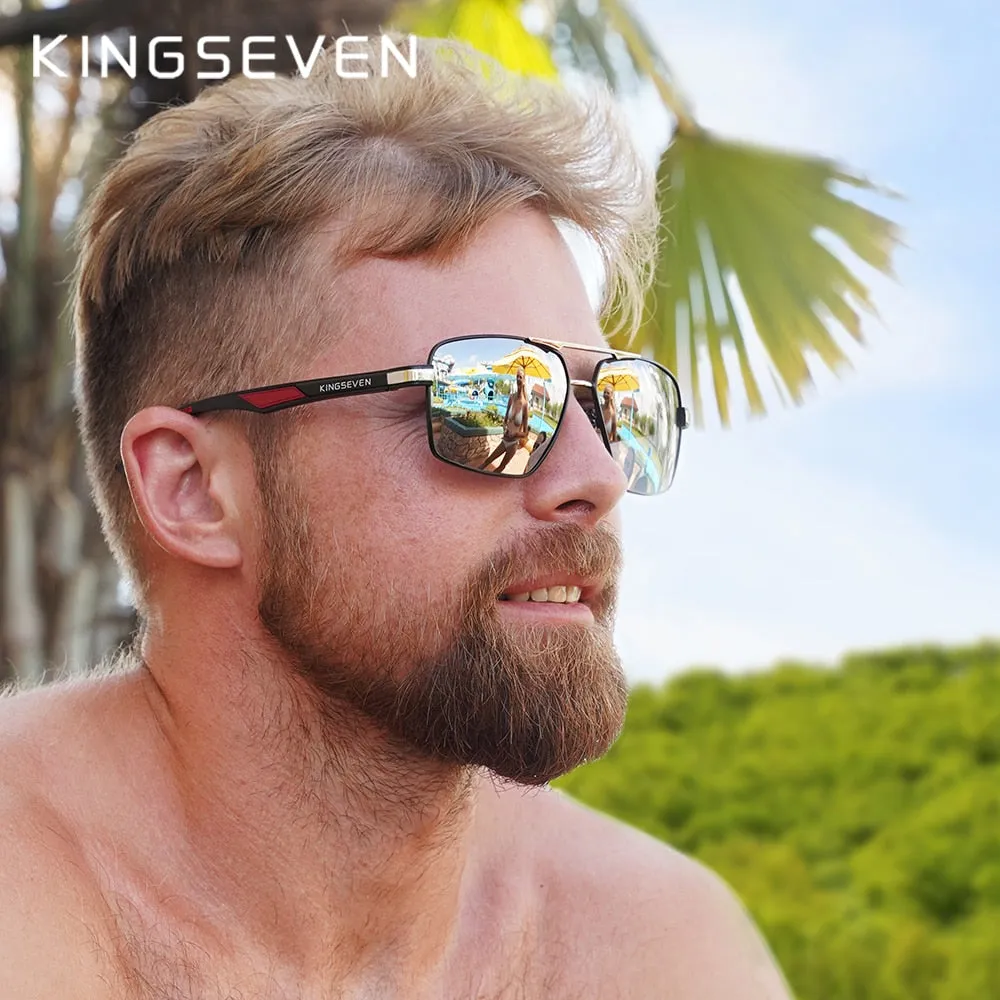 KINGSEVEN  Vintage Style Men's Polarized Aluminum Sunglasses with Modern Flair