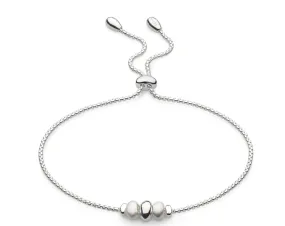 Kit Heath Sterling Silver Rhodium Plated Pebble Sand Toggle Bolo Bracelet (SI6834)