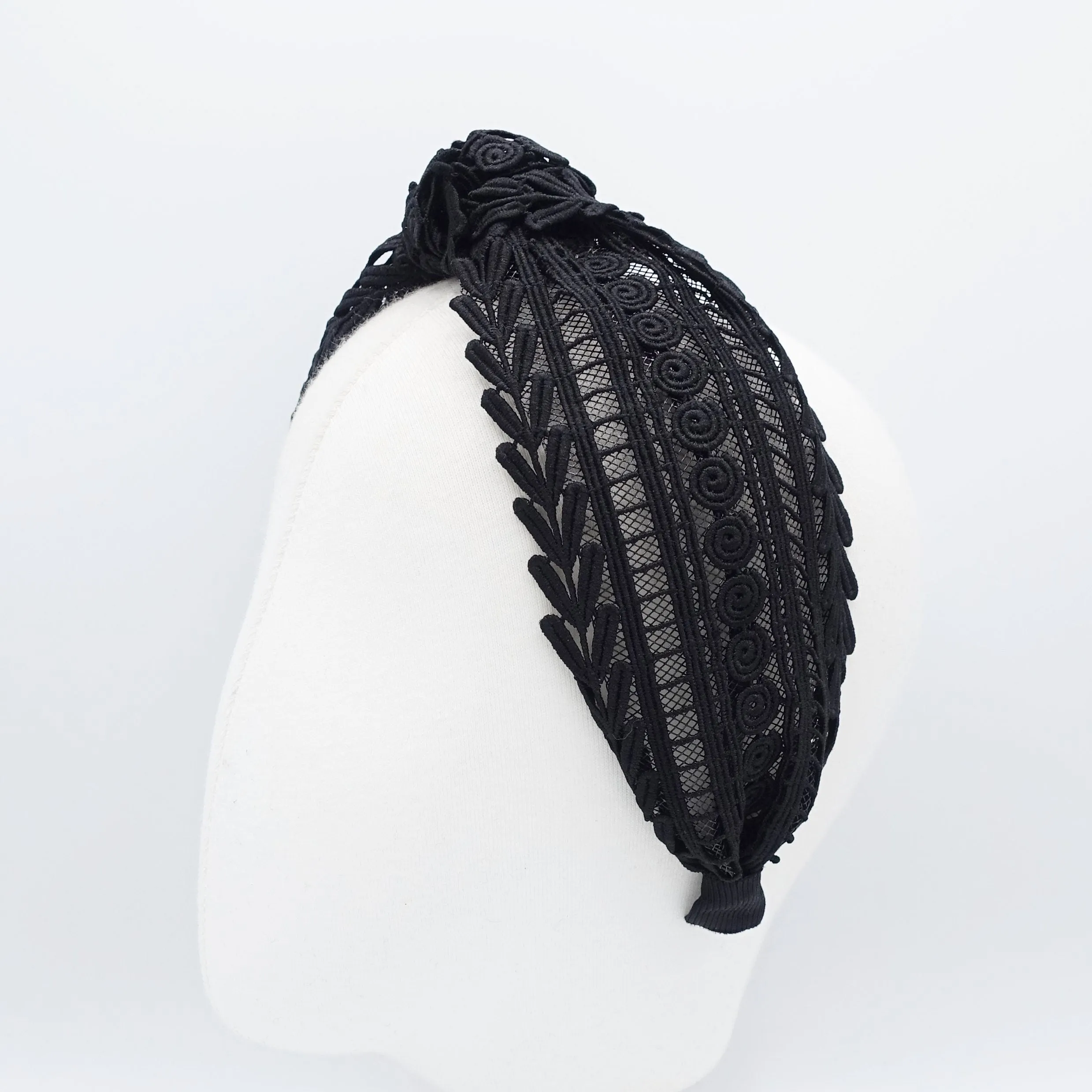 knotted mesh herringbone headband translucent hairband