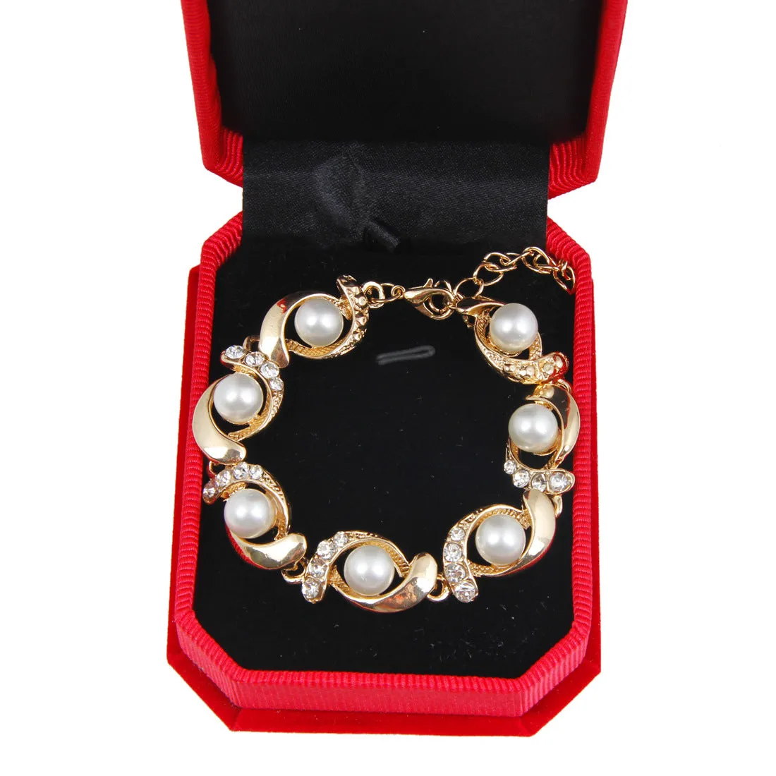 Korean Style Fashion Gold Plated Silver Plated  Pearl Alloy Bracelet