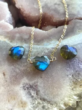 Labradorite Heart Pendant Necklace