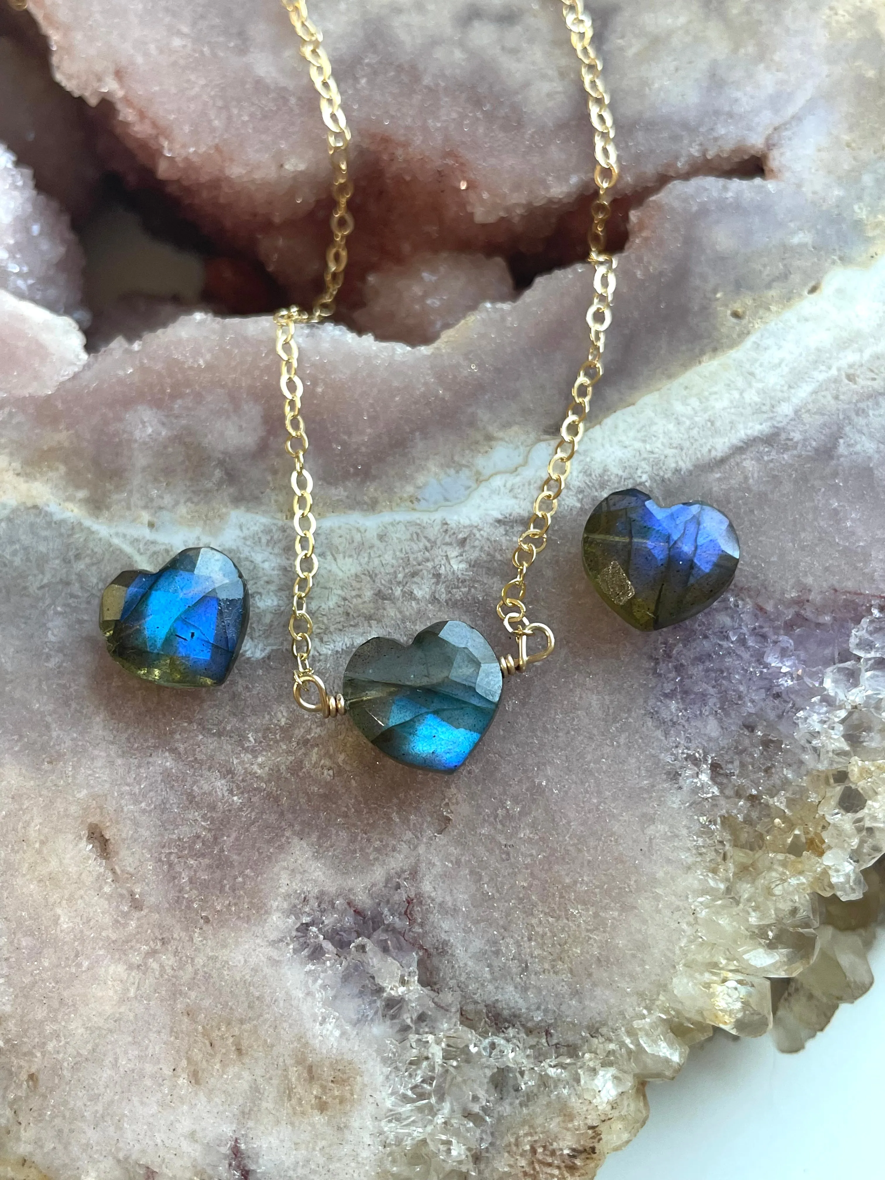 Labradorite Heart Pendant Necklace