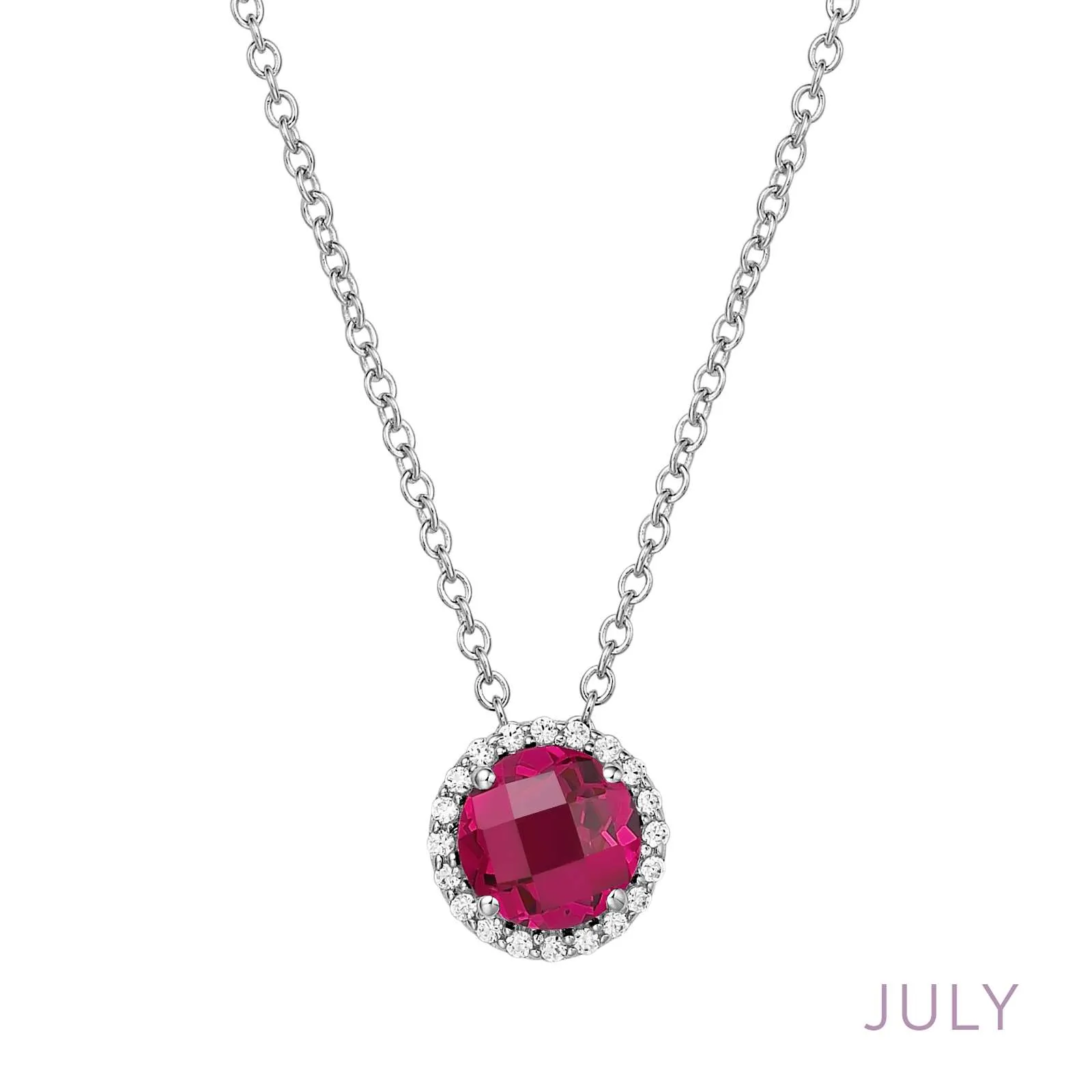 Lafonn Simulated Diamond & Ruby Birthstone Necklace - July BN001RBP