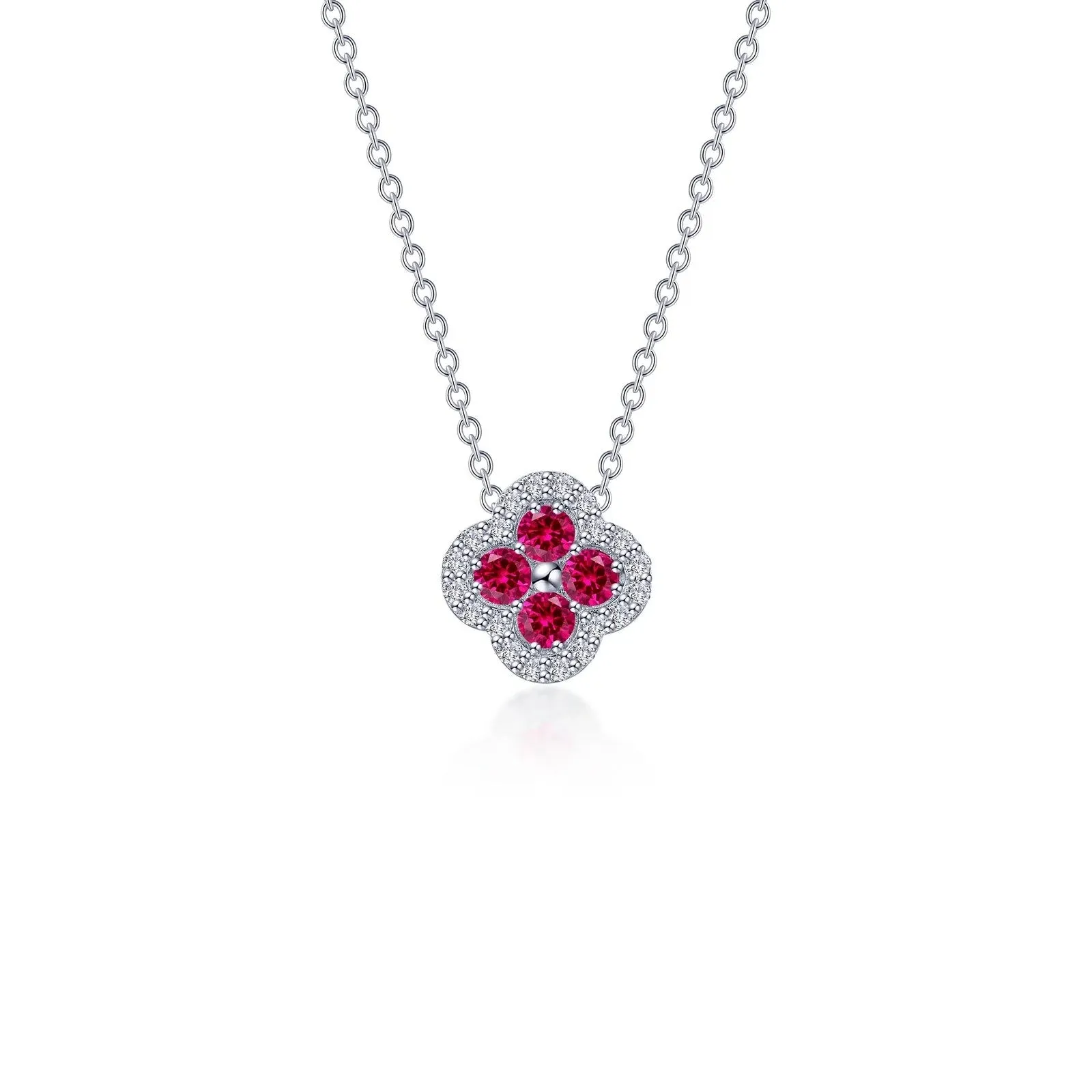 Lafonn Simulated Diamond & Ruby Necklace N0335CRP20