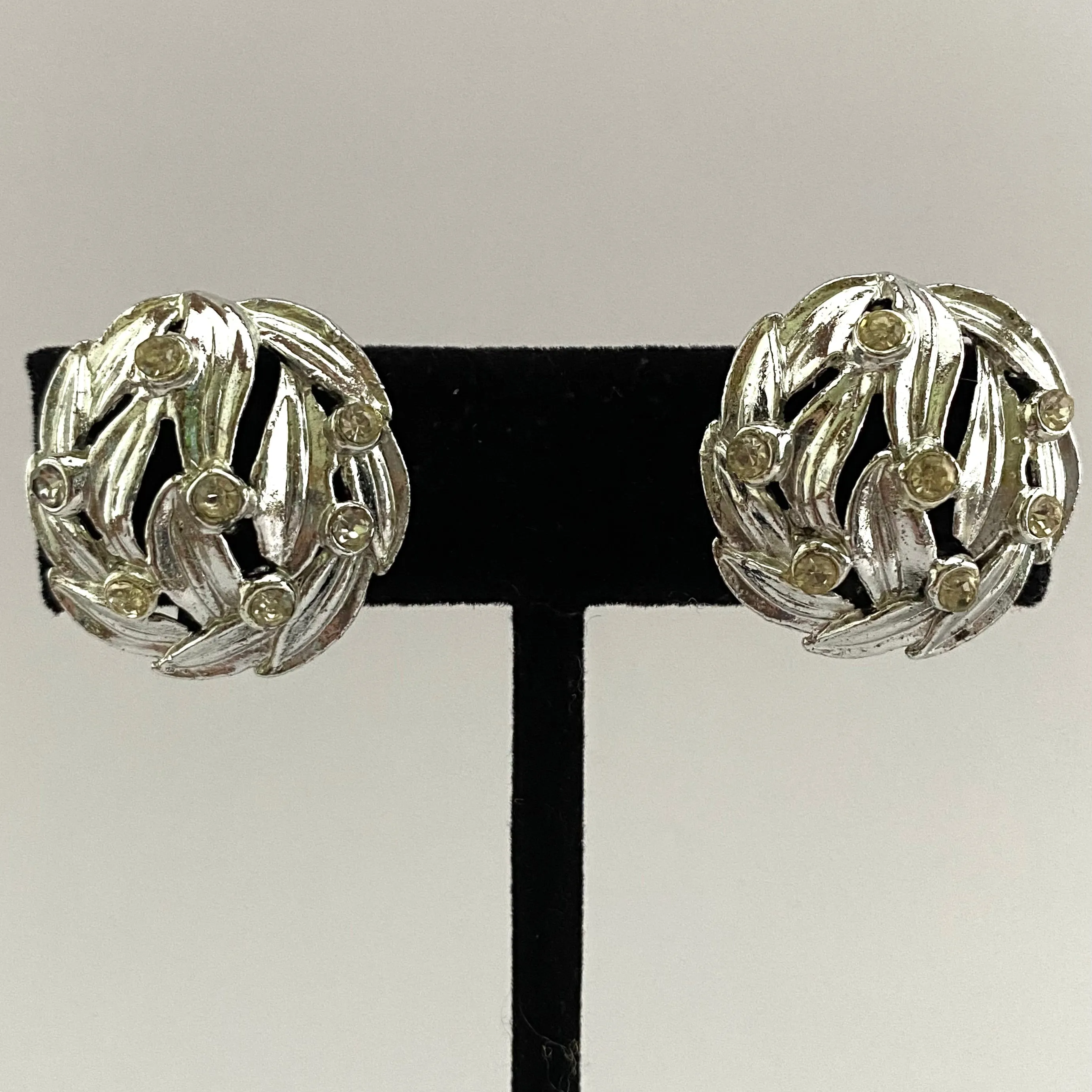 Late 50s/ Early 60s WF Jewels Rhinestone Earrings, Never Worn!