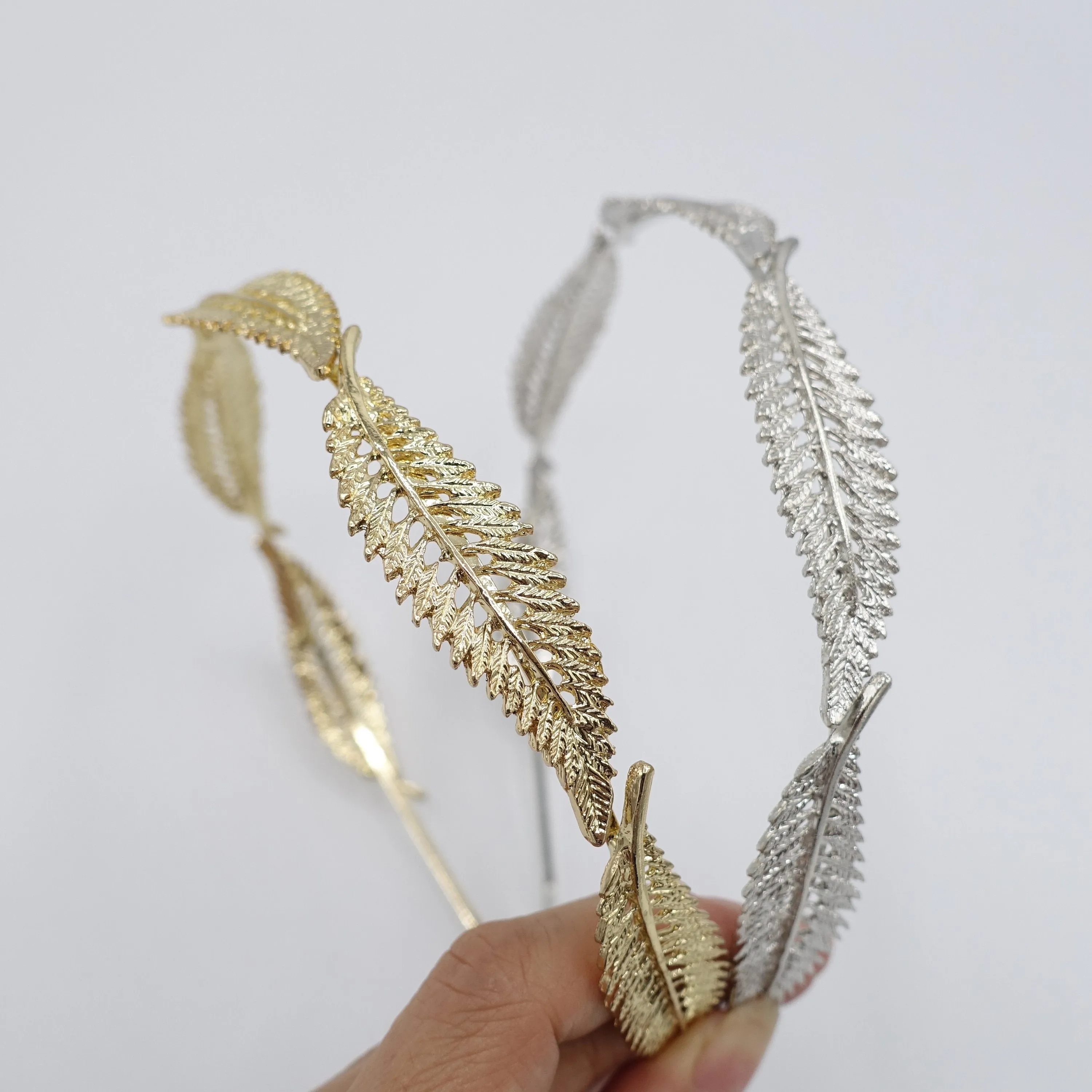 leaf headband, metal leaves headband for women