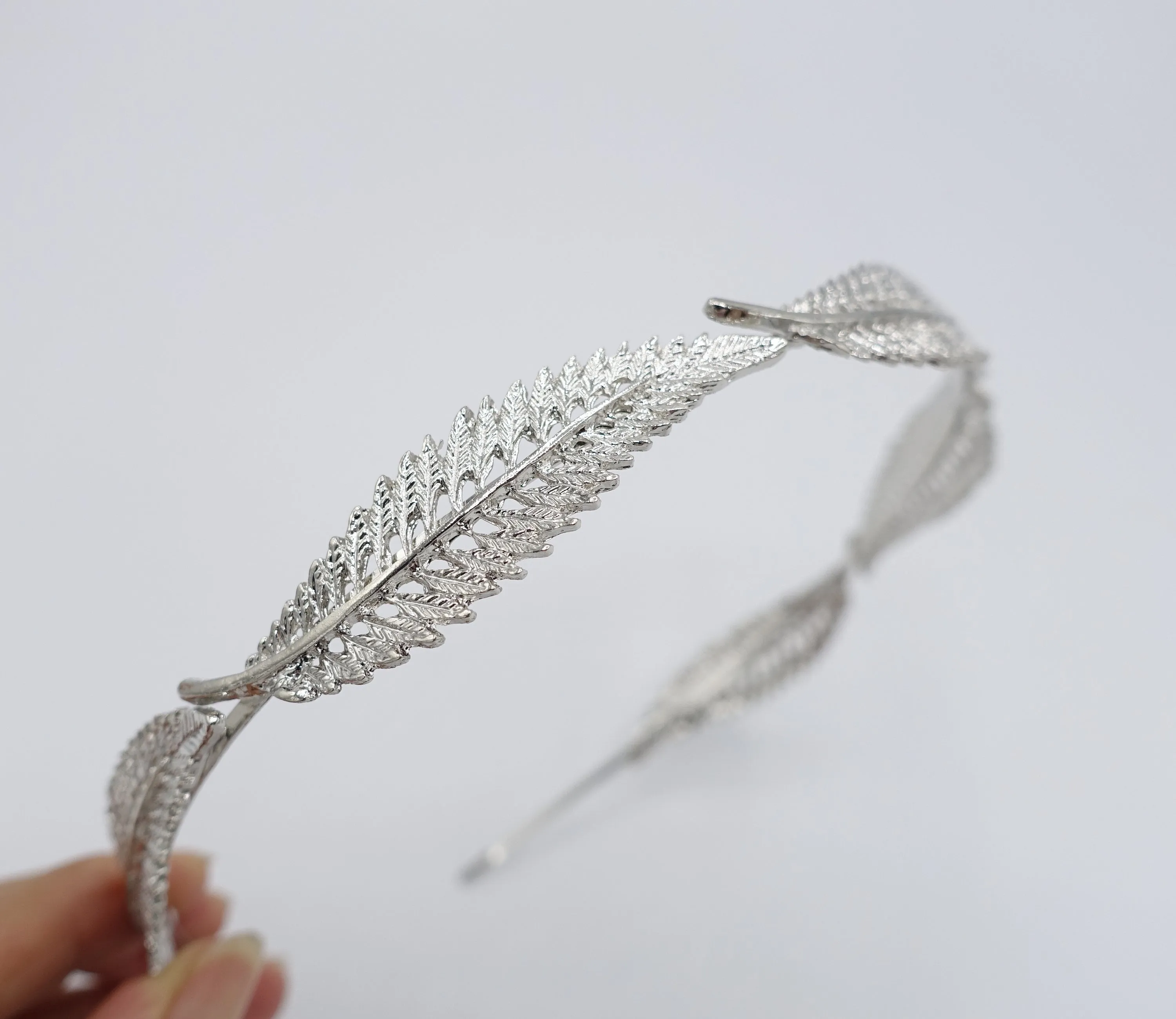 leaf headband, metal leaves headband for women