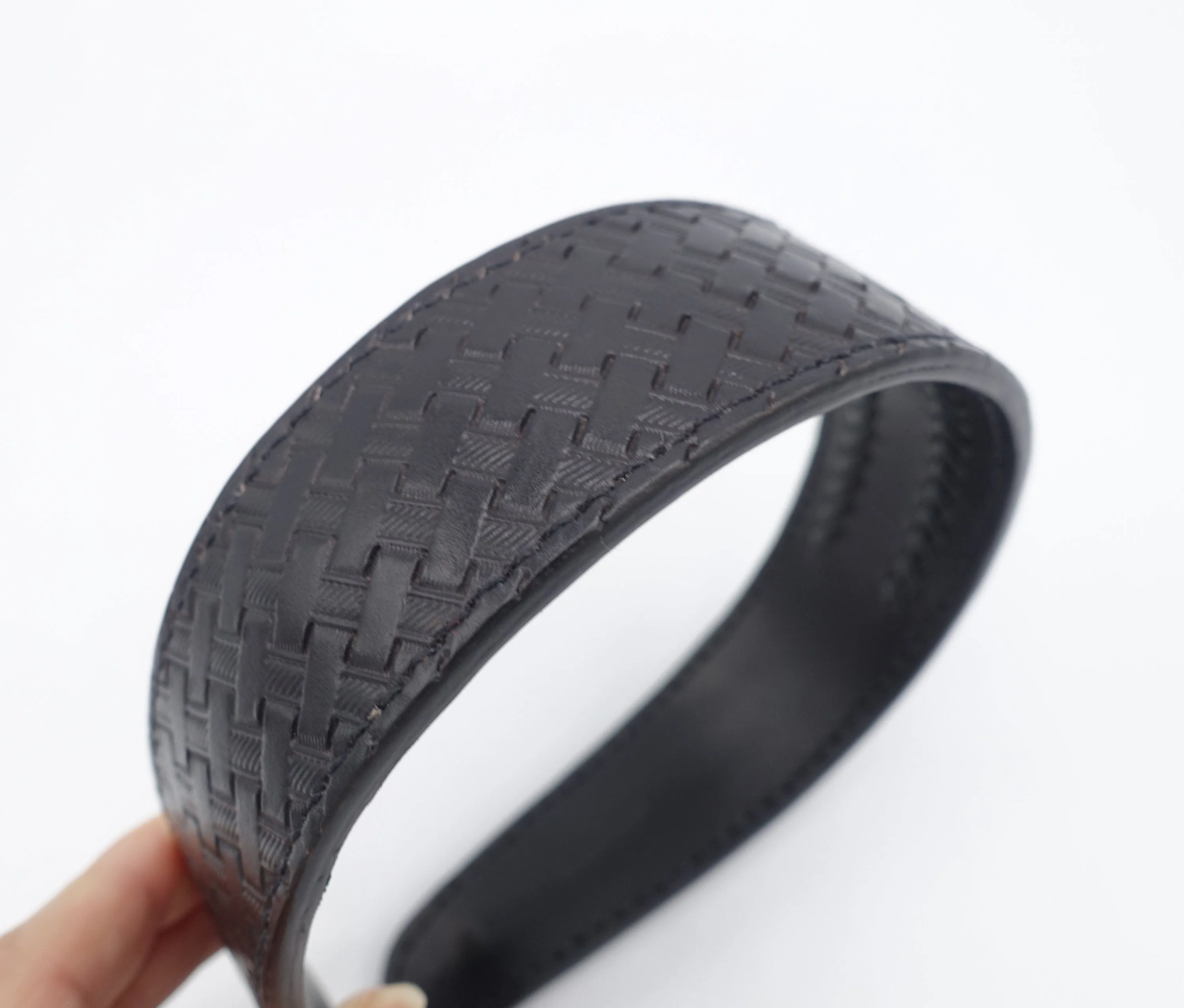 leather pattern headband, handmade leather headband, leather stamped headband