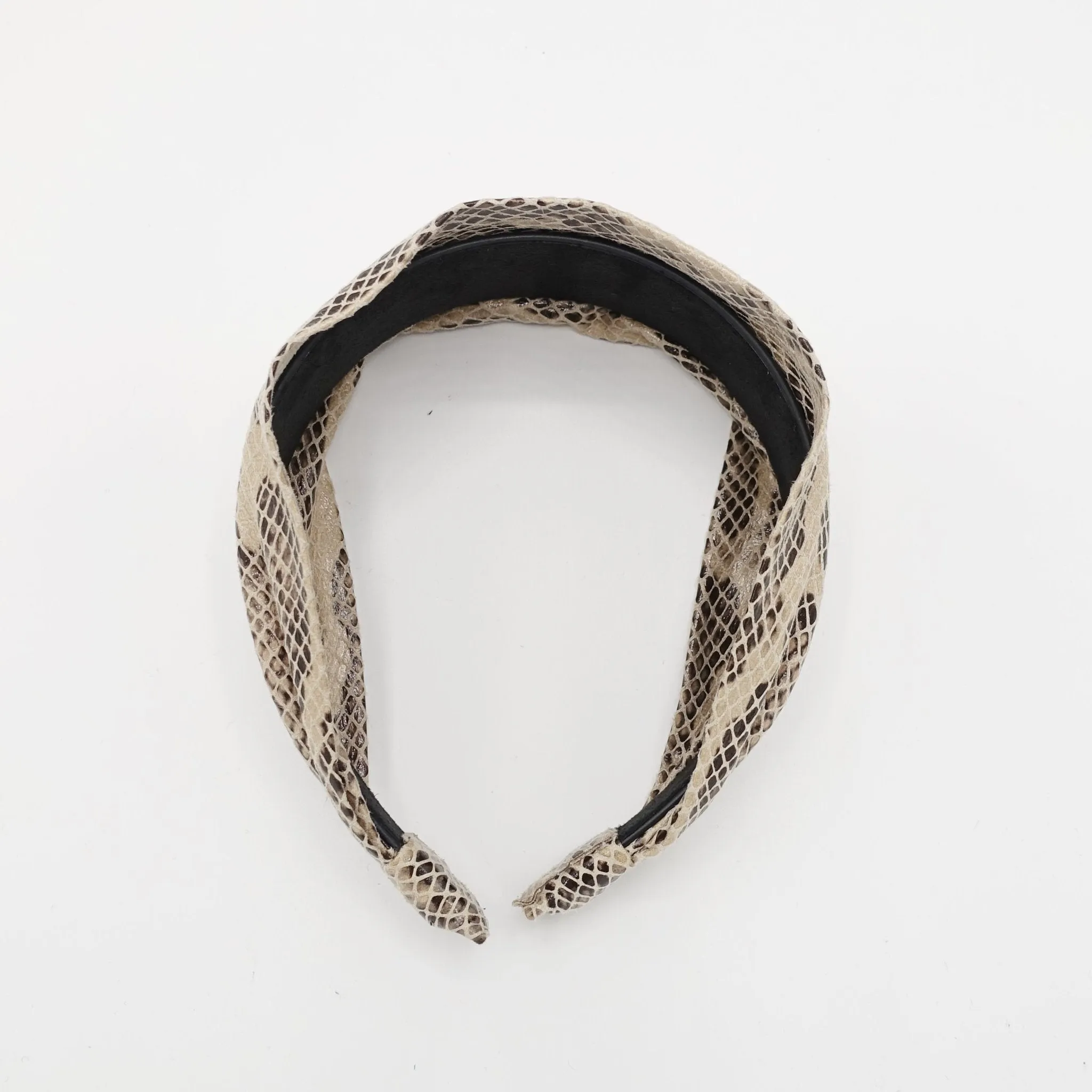 leather python print headband fashion women hairband