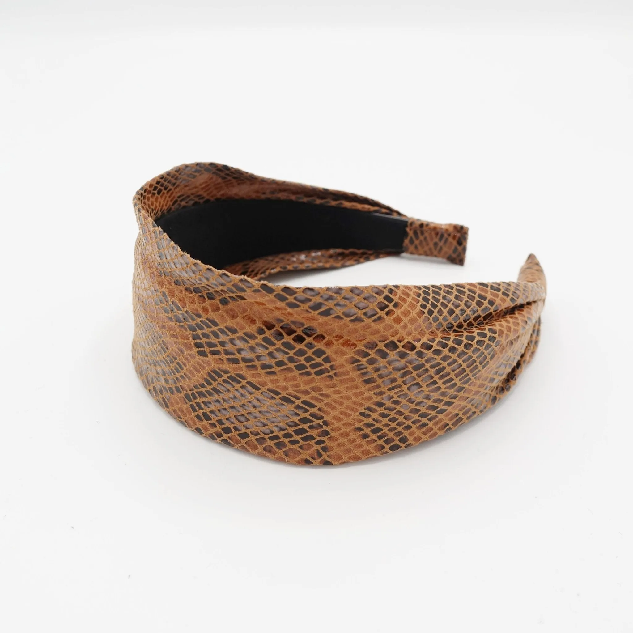 leather python print headband fashion women hairband