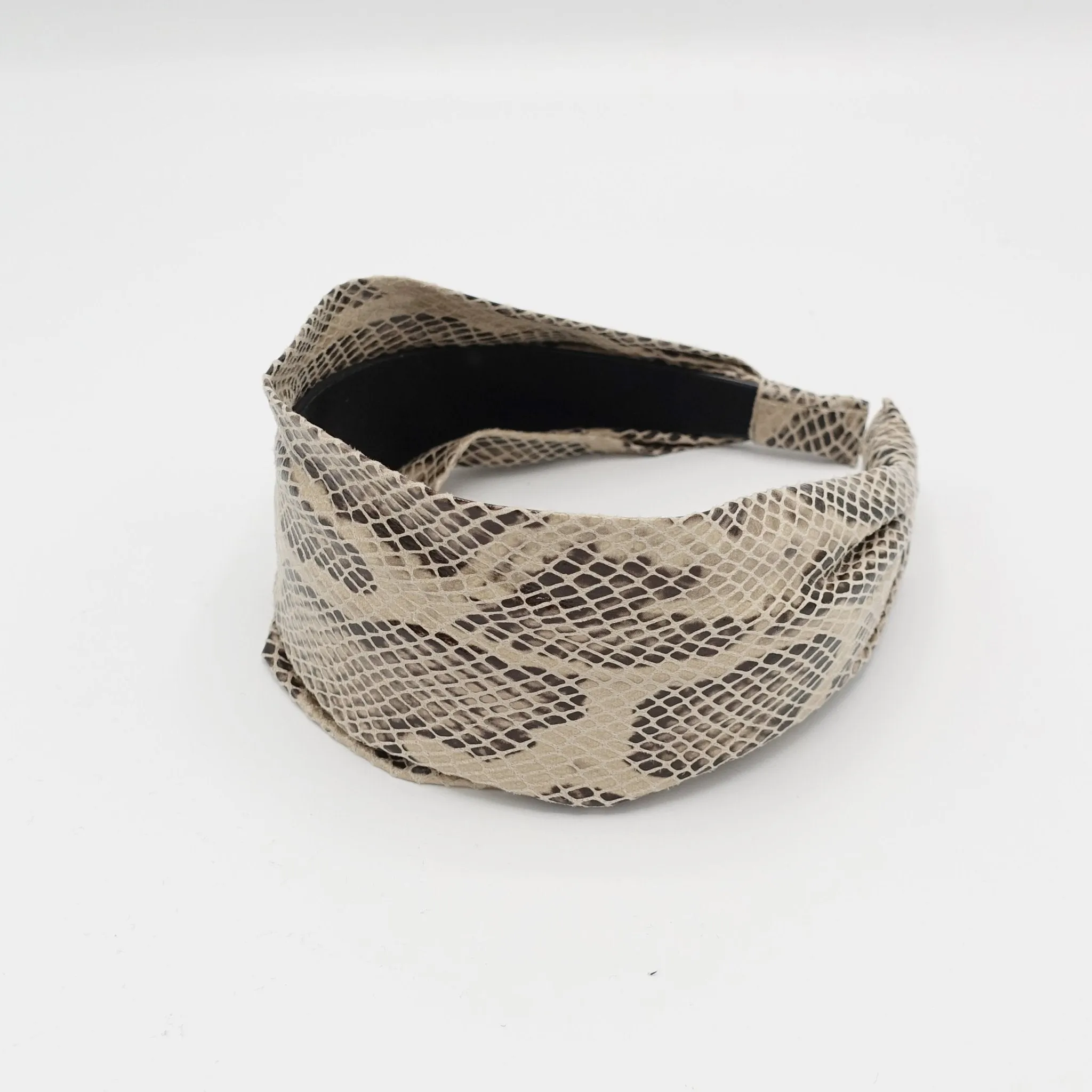 leather python print headband fashion women hairband