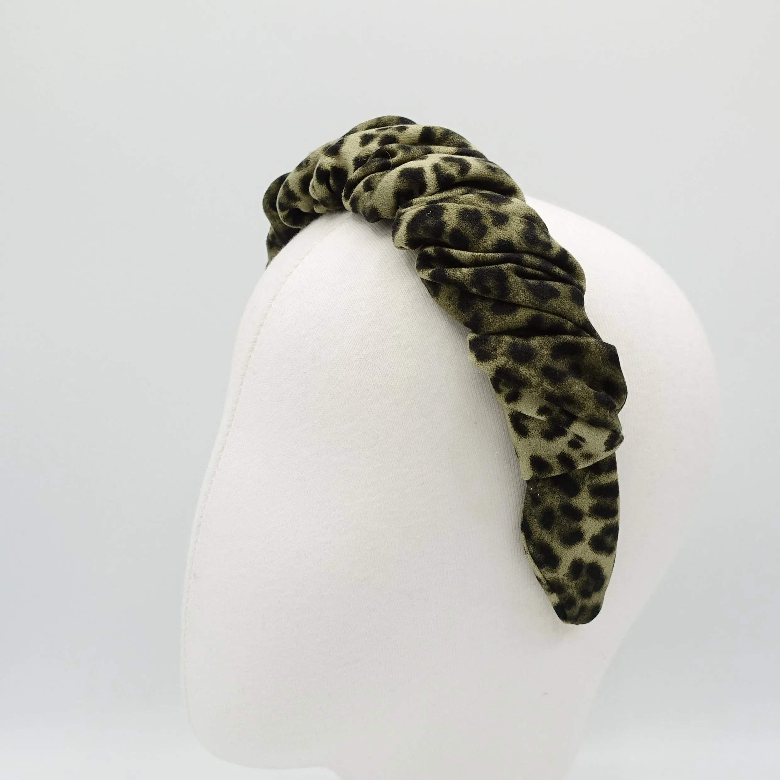 leopard headband spiral pleated hairband stylish hair accessory for women