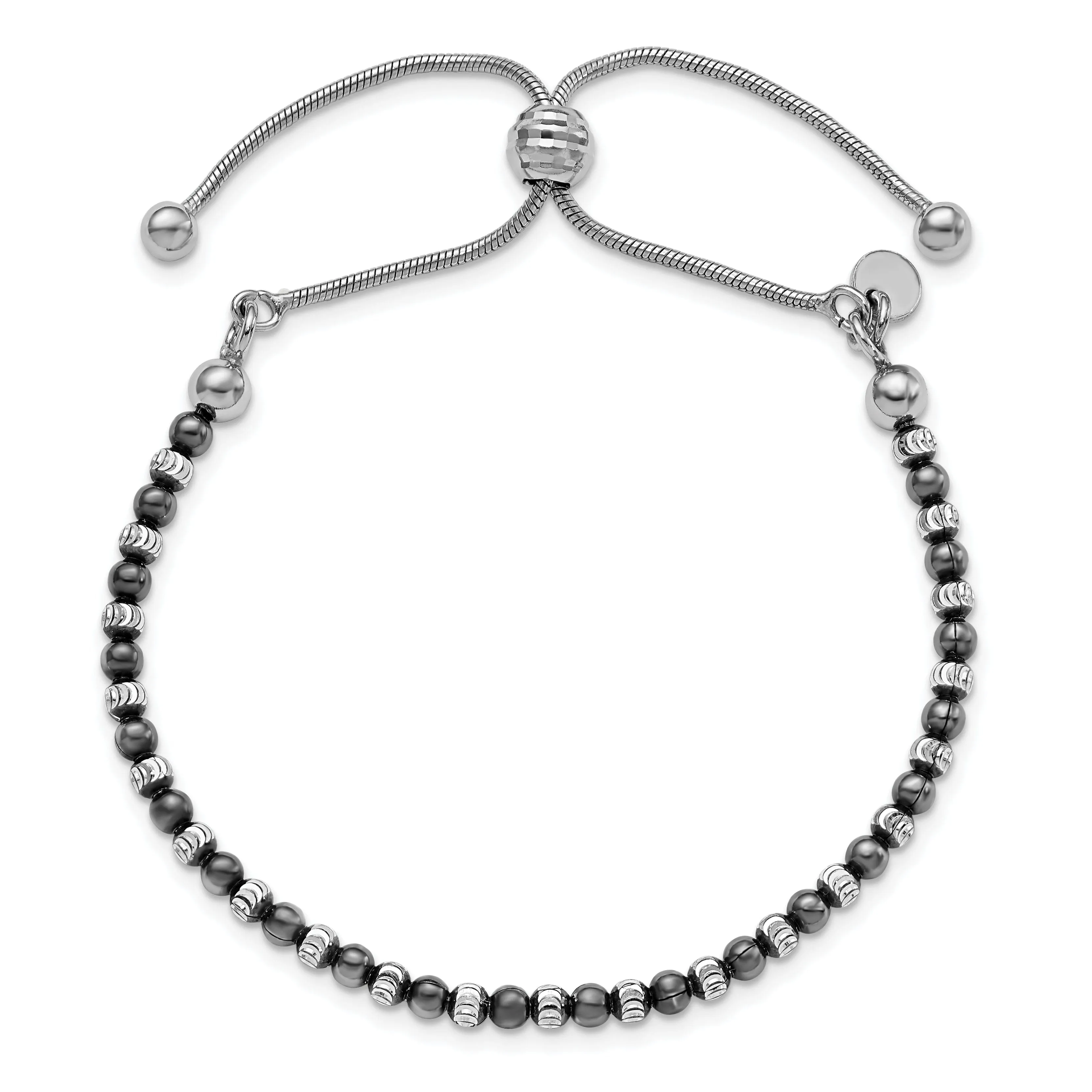 Leslie Silver Ruthenium D.C Adjustable Bracelet