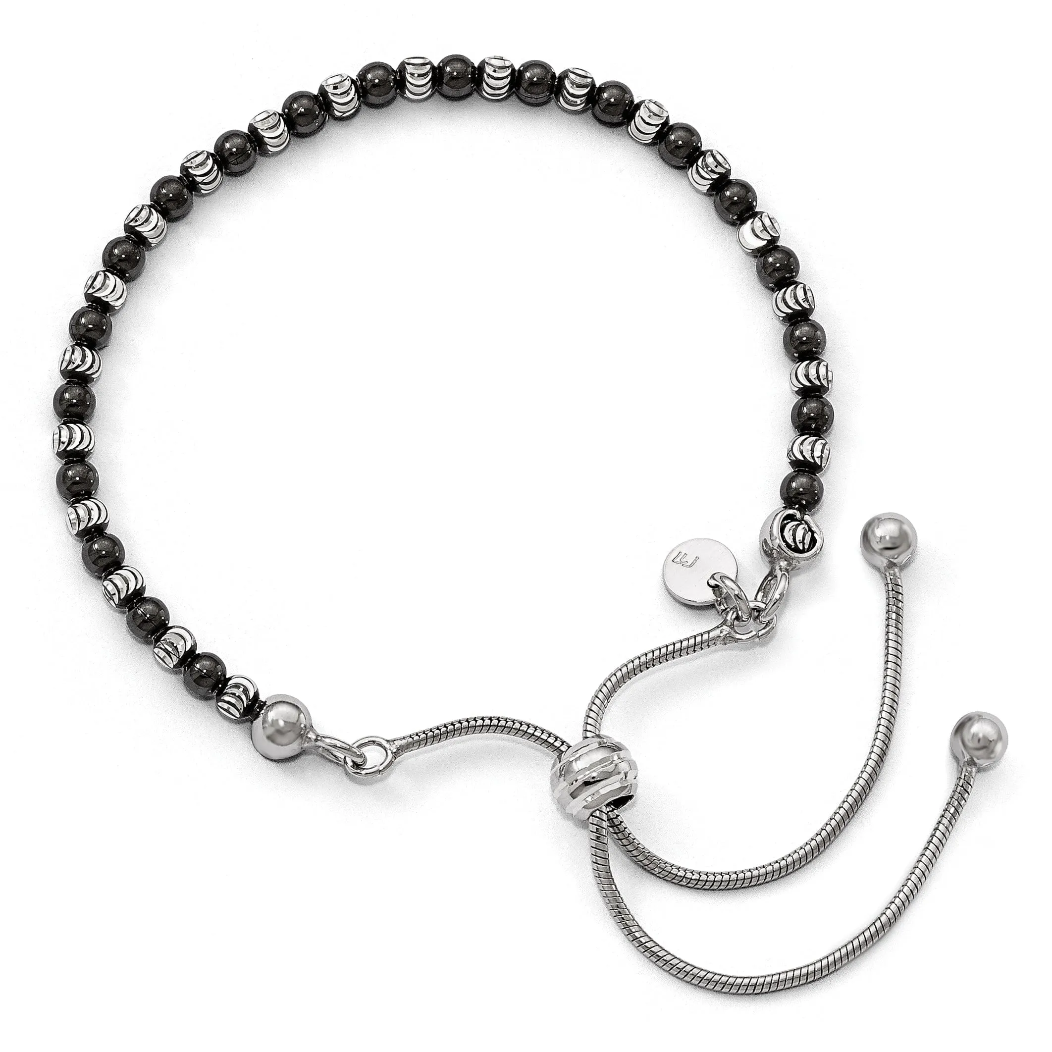 Leslie Silver Ruthenium D.C Adjustable Bracelet