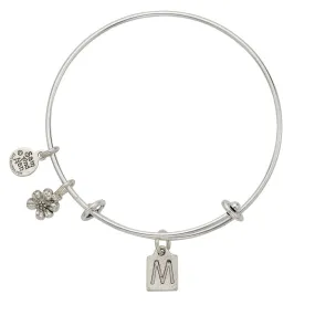 Letter M Charm Bangle Bracelet