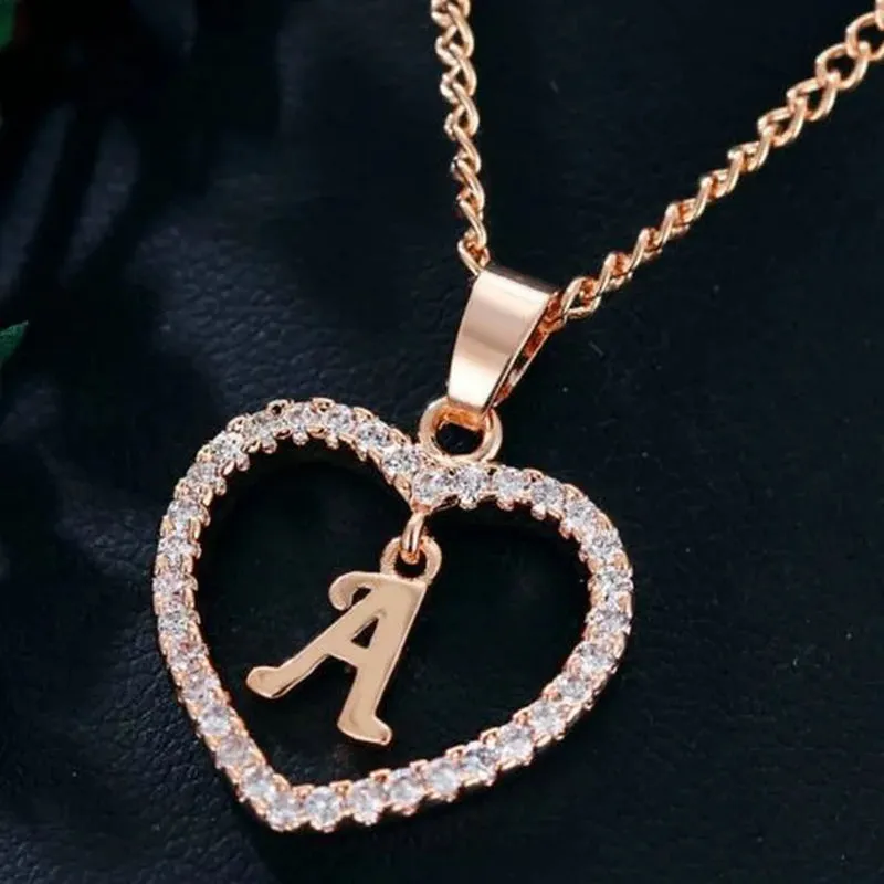 Letter Necklace 26 Letter Zircon Love Necklace Jewelry Love Pendant