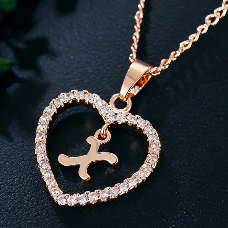 Letter Necklace 26 Letter Zircon Love Necklace Jewelry Love Pendant