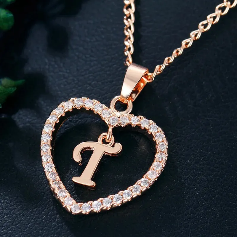 Letter Necklace 26 Letter Zircon Love Necklace Jewelry Love Pendant