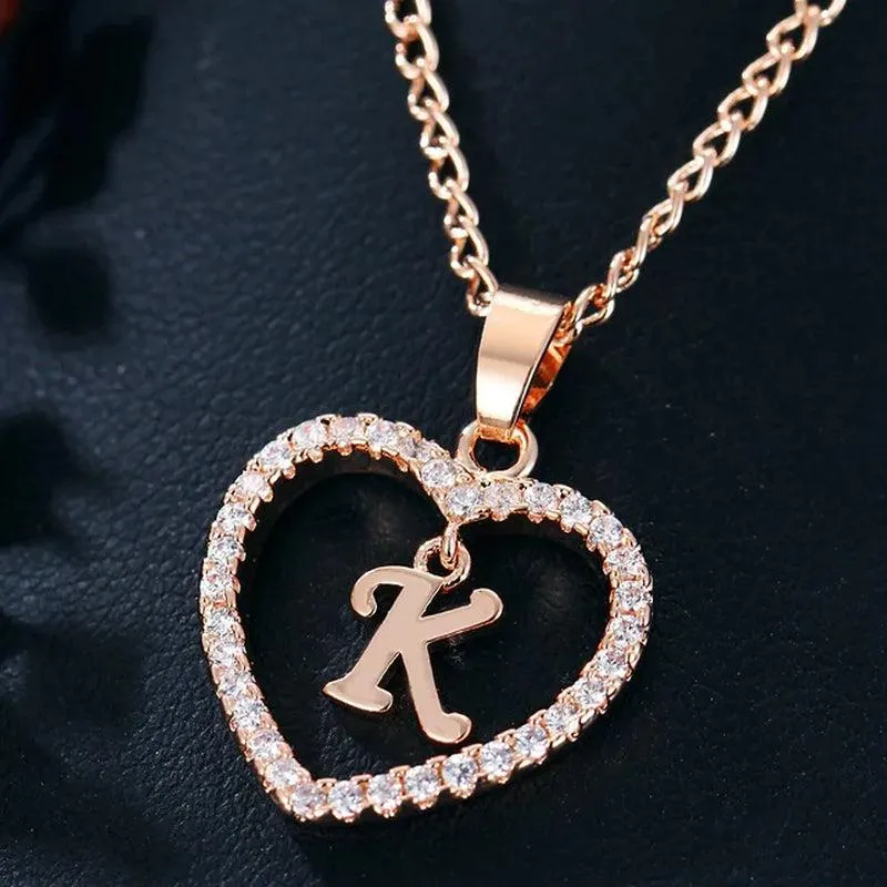 Letter Necklace 26 Letter Zircon Love Necklace Jewelry Love Pendant