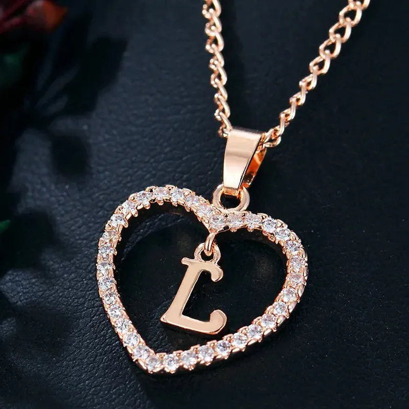 Letter Necklace 26 Letter Zircon Love Necklace Jewelry Love Pendant