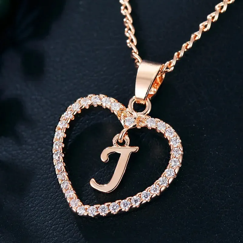 Letter Necklace 26 Letter Zircon Love Necklace Jewelry Love Pendant