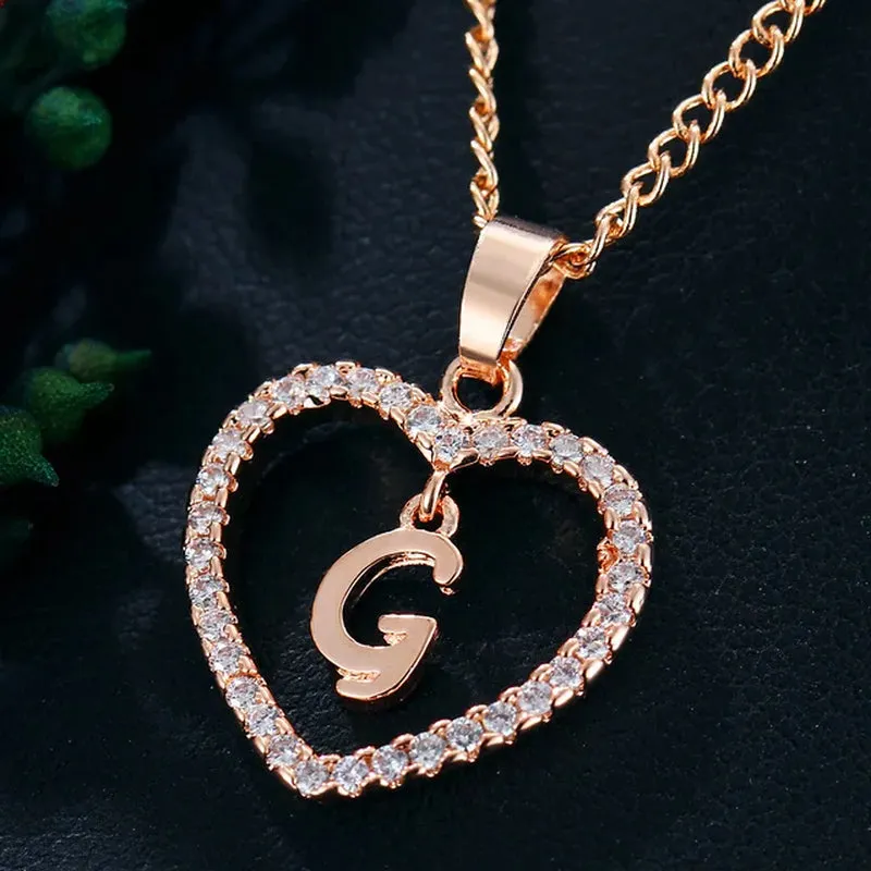 Letter Necklace 26 Letter Zircon Love Necklace Jewelry Love Pendant