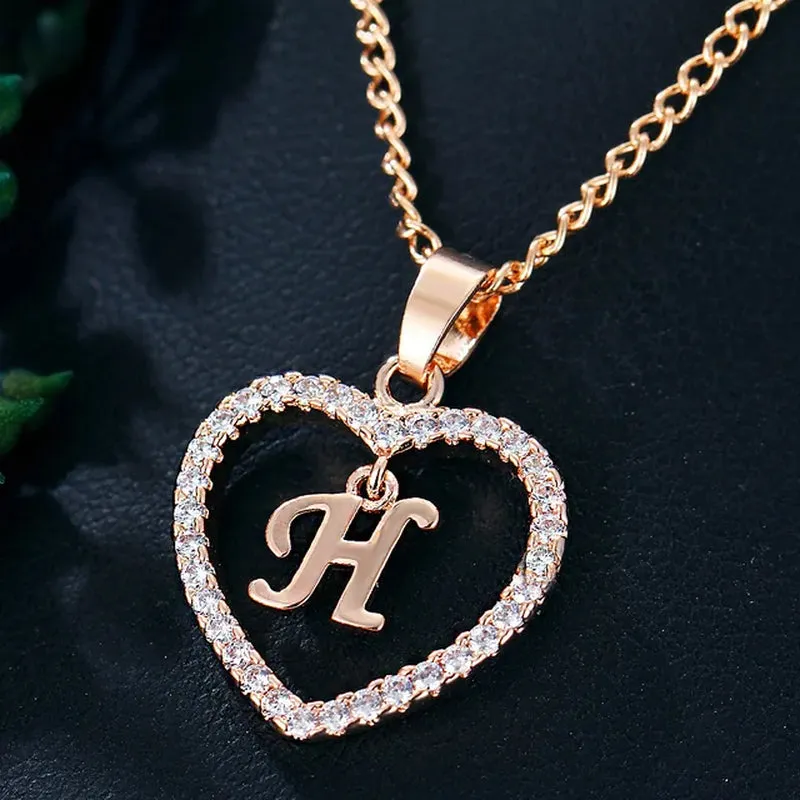 Letter Necklace 26 Letter Zircon Love Necklace Jewelry Love Pendant