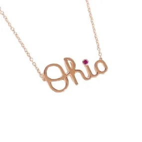 Limited Edition 14K Rose Gold Script Ohio Necklace